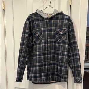 Plaid Hooded Shirt Jacket